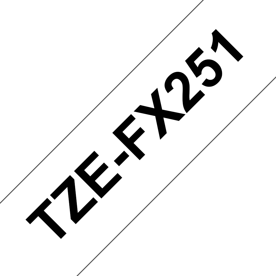 Alkuperäinen Brother TZeFX251 -taipuisa tarranauha – musta teksti valkoisella pohjalla, 24 mm
